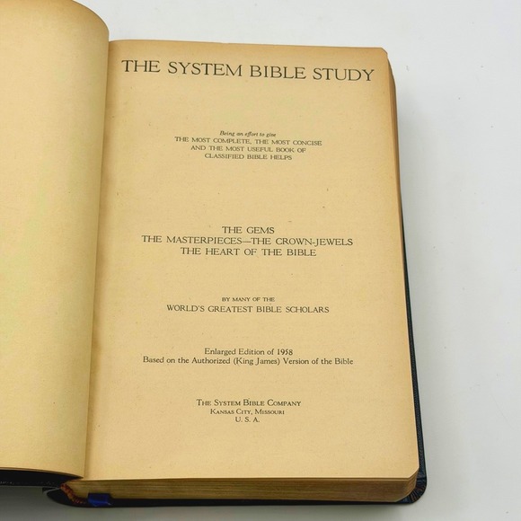The System Bible Study Enlarged Edition 1958 Black Genuine Morocco Leather KJV - Picture 5 of 5